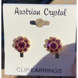 Austrian Crystal Clip Earrings